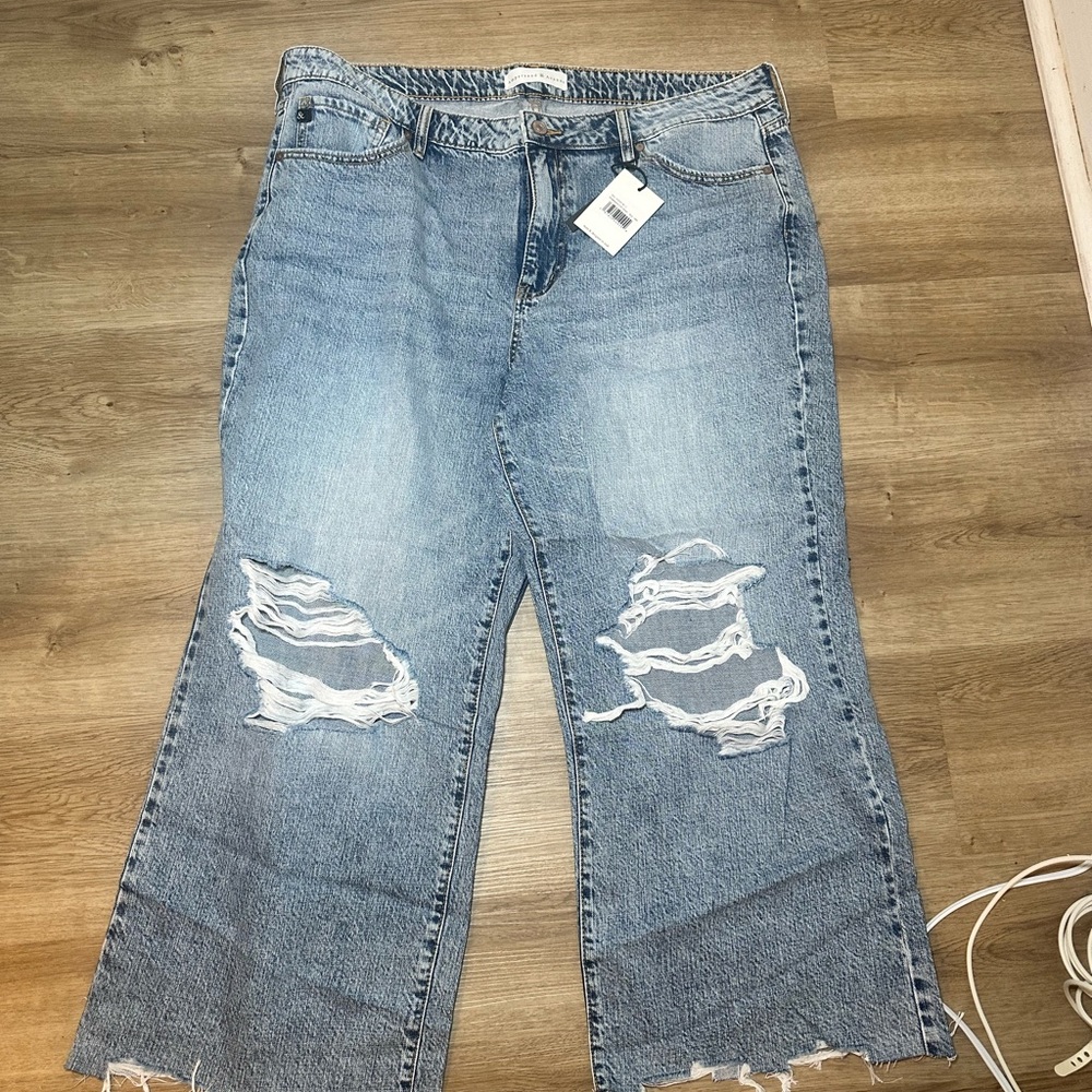 Distressed Blue Jeans